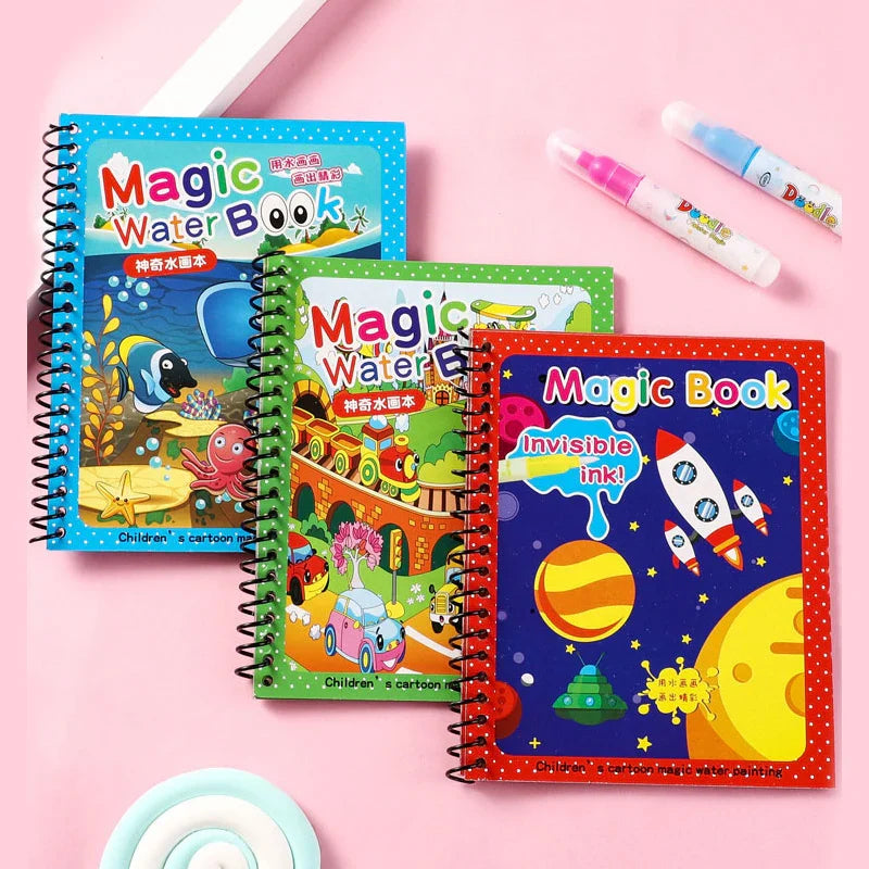 Magic Water Book Reusable Coloring Water Book With Pen