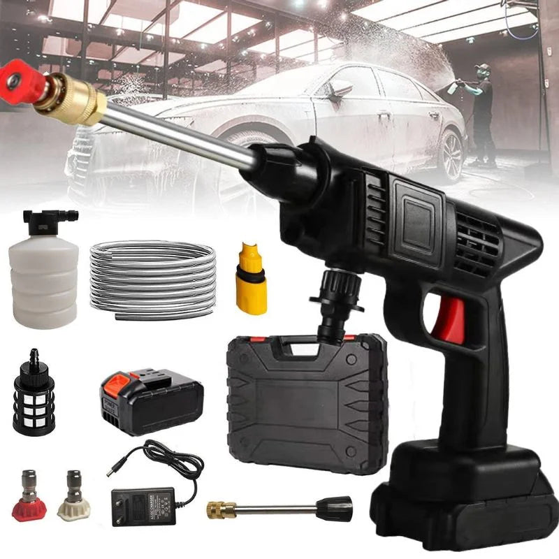 Premium Rechargeable High Pressure Washer Gun – Car, Solar & Home Cleaning