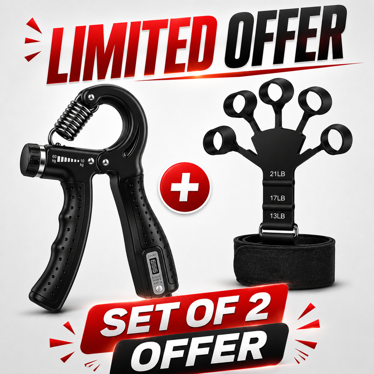 Adjustable Hand Gripper with Counter| 10–60KG Grip Strength Trainer