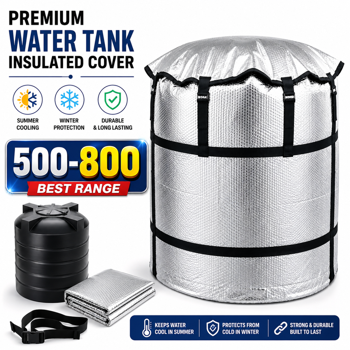VIP Quality 3-Layer Insulated Water Tank Cover – Free Delivery All Over Pakistan