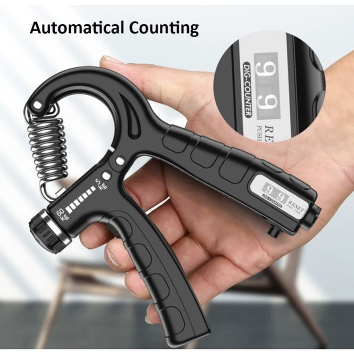 Adjustable Hand Gripper with Counter| 10–60KG Grip Strength Trainer