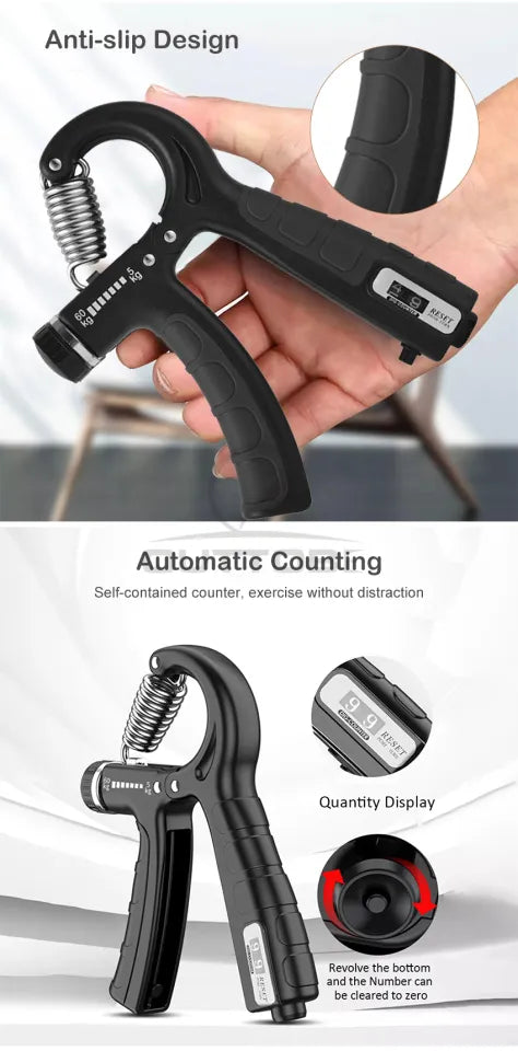 Adjustable Hand Gripper with Counter| 10–60KG Grip Strength Trainer